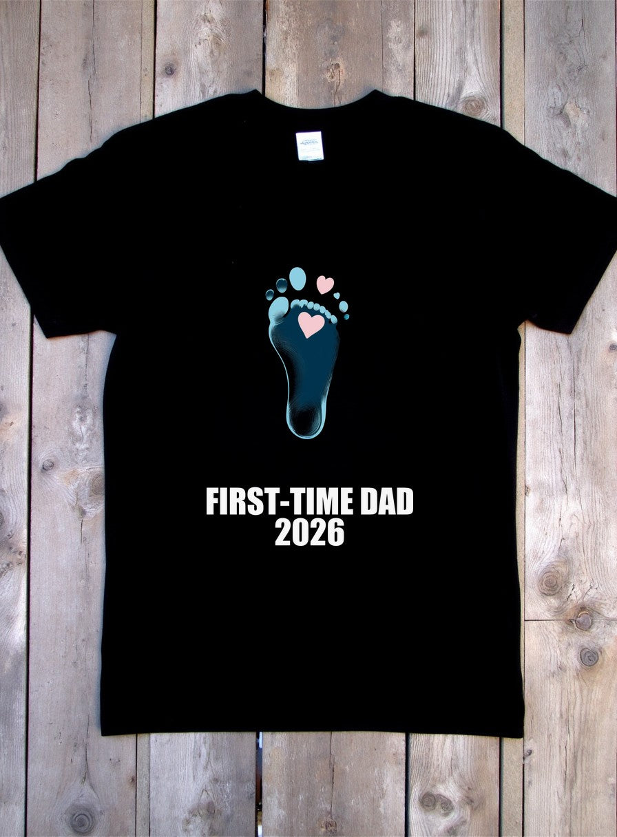 First Time Dad 2026 Shirt — flat lay photo