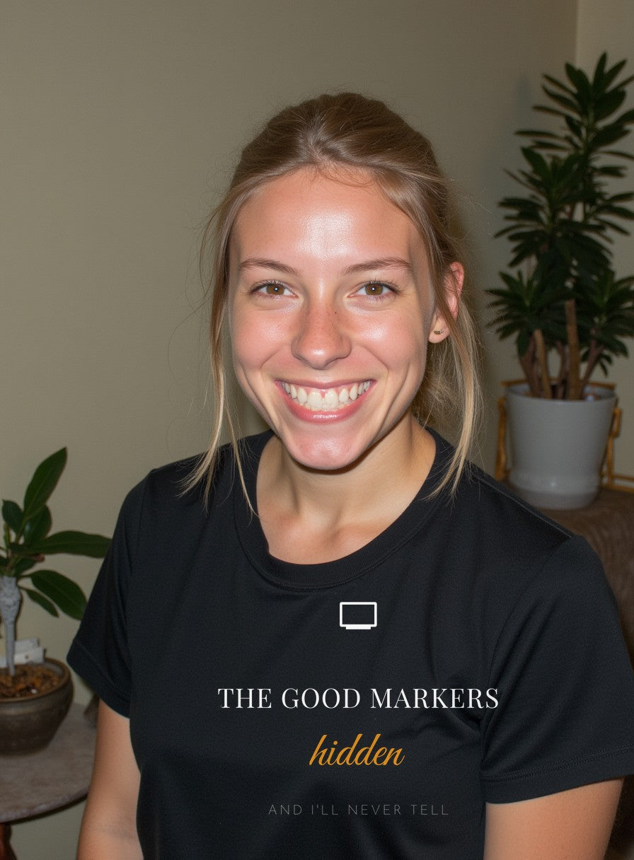 The Good Markers Hidden And I'll Never Tell Shirt — worn lifestyle photo