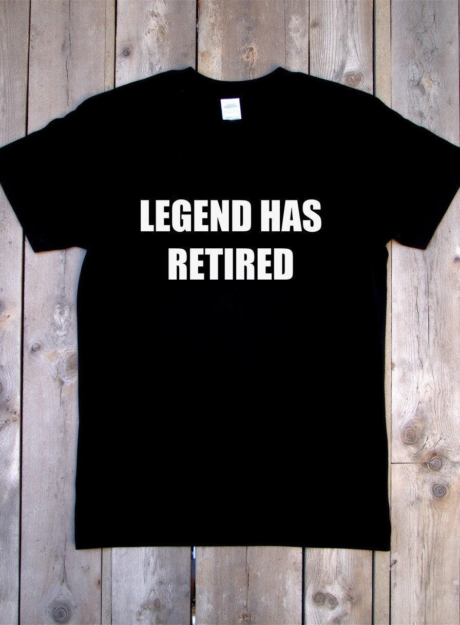 Legend Has Retired Shirt — flat lay photo