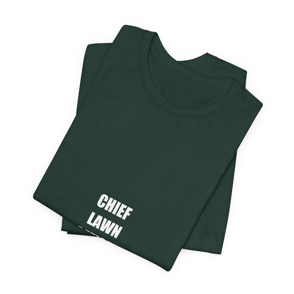 Chief Lawn Officer Shirt - Funny Lawn Care Dad Tee, Mowing Gift, Premium Bella Canvas