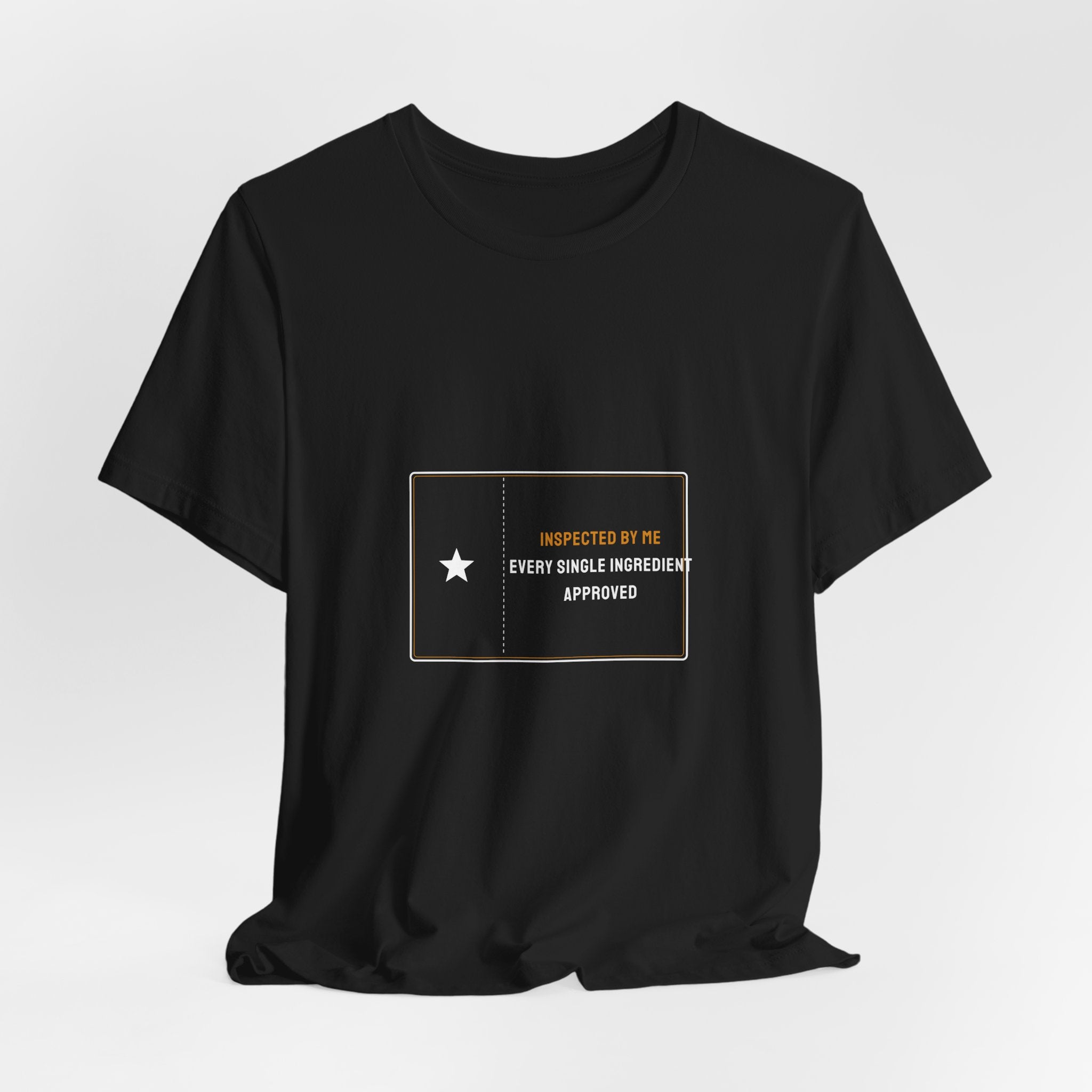 Inspected By Me Every Single Ingredient Approved Shirt - Funny Celiac QC Stamp Tee, Premium Bella Canvas