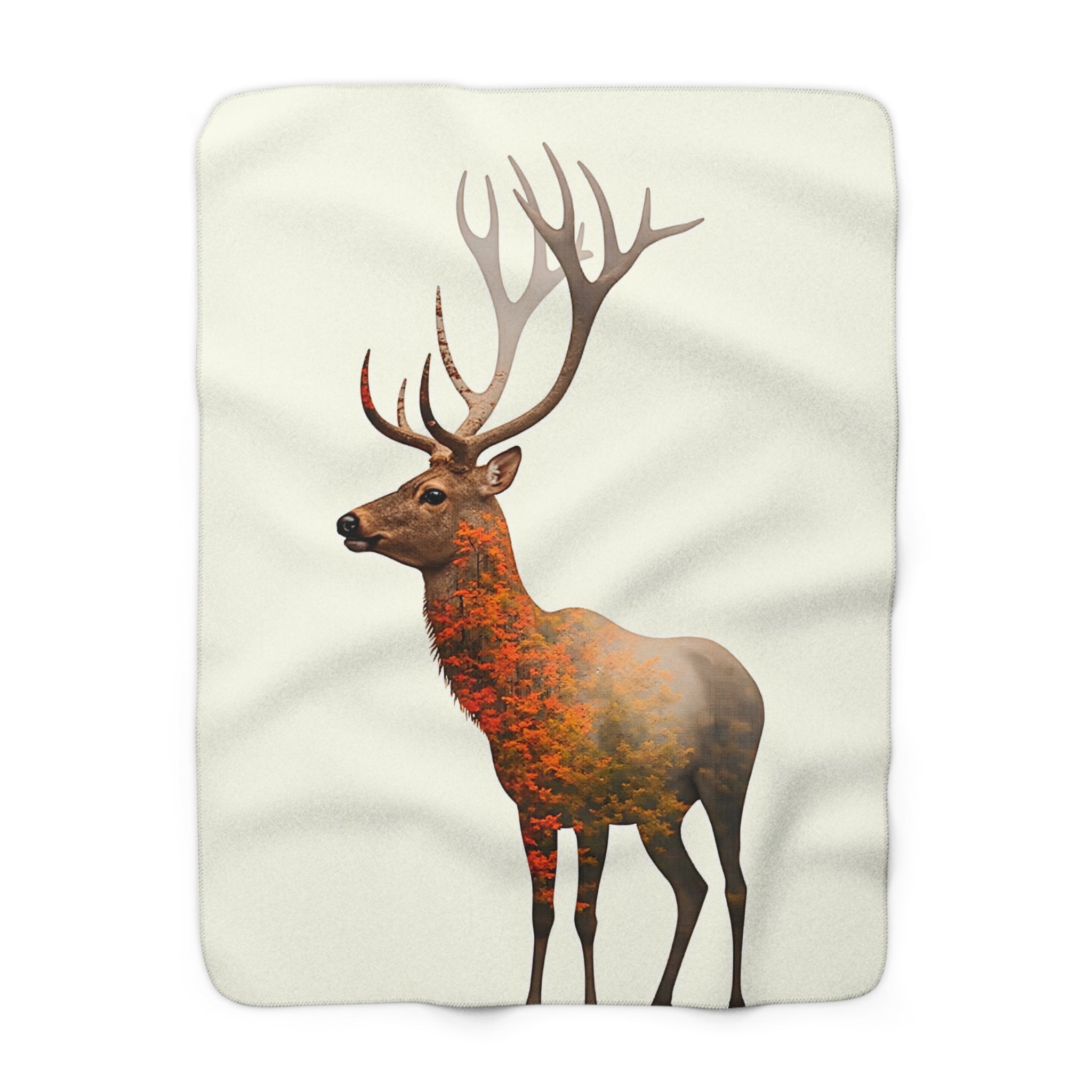 Stag Deer Double Exposure Sherpa Throw Blanket from Kindling & Hammer
