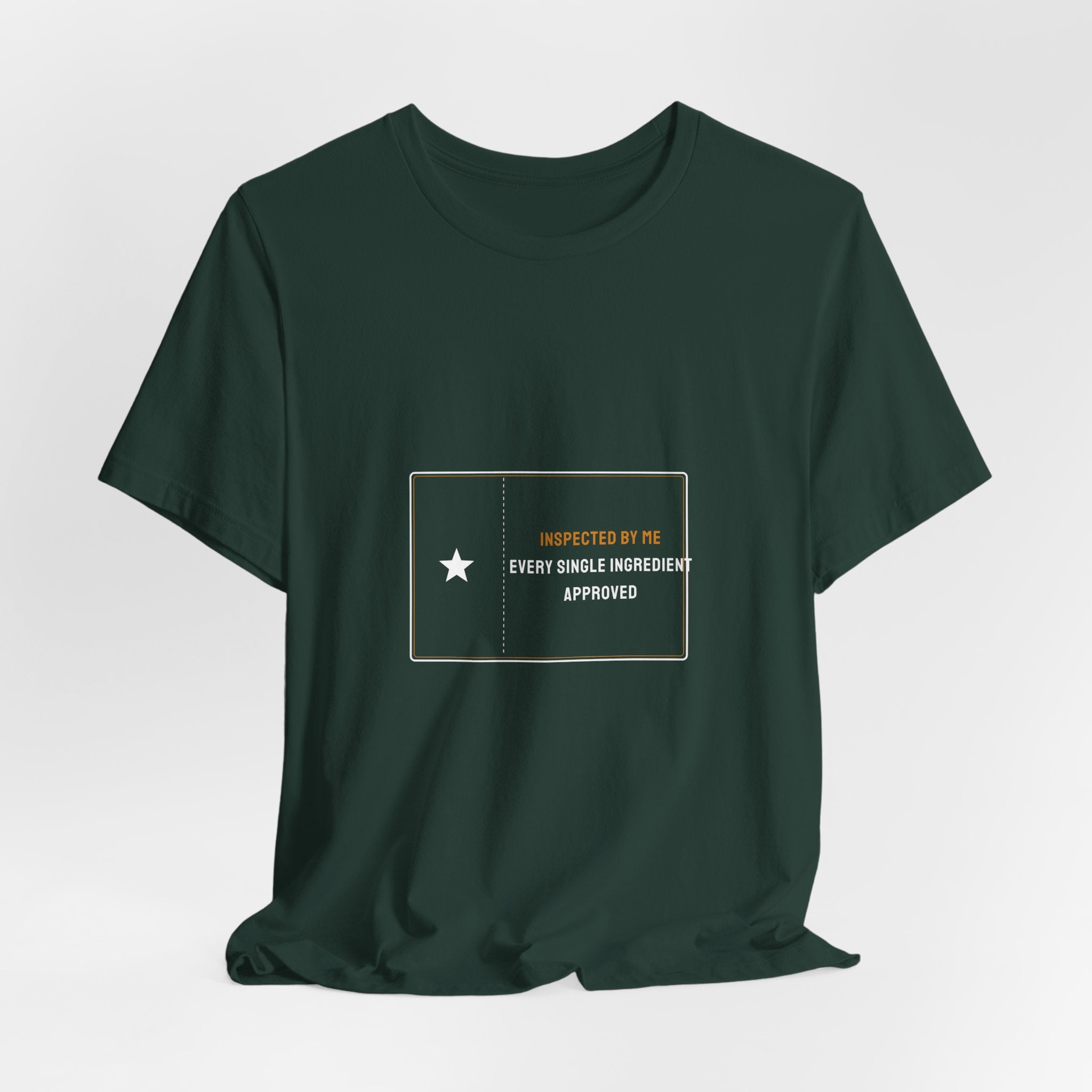 Inspected By Me Every Single Ingredient Approved Shirt - Funny Celiac QC Stamp Tee, Premium Bella Canvas