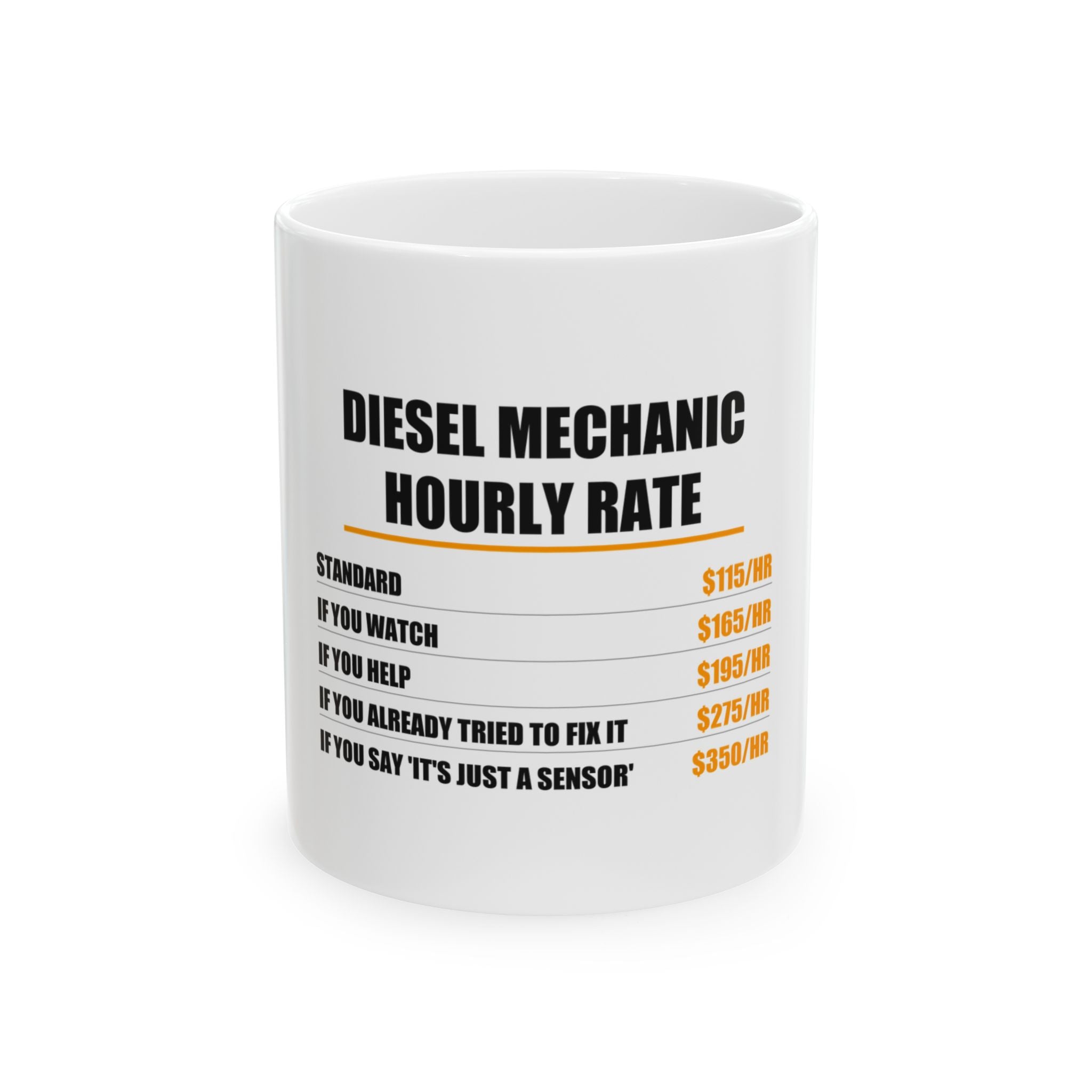 Diesel Mechanic Hourly Rate Mug from Kindling & Hammer