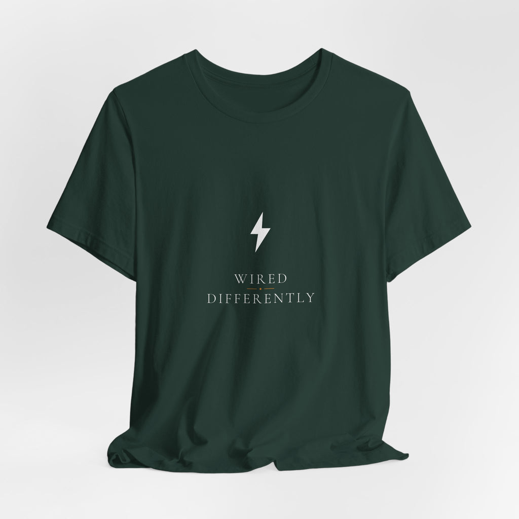 Wired Differently Electrician Shirt - Elegant Serif Edition, Premium Bella Canvas