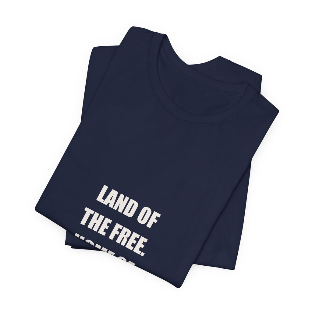 Land Of The Free Home Of The Trades Shirt - Patriotic Tradesman, 4th Of July Worker Gift, Premium Bella Canvas Tee