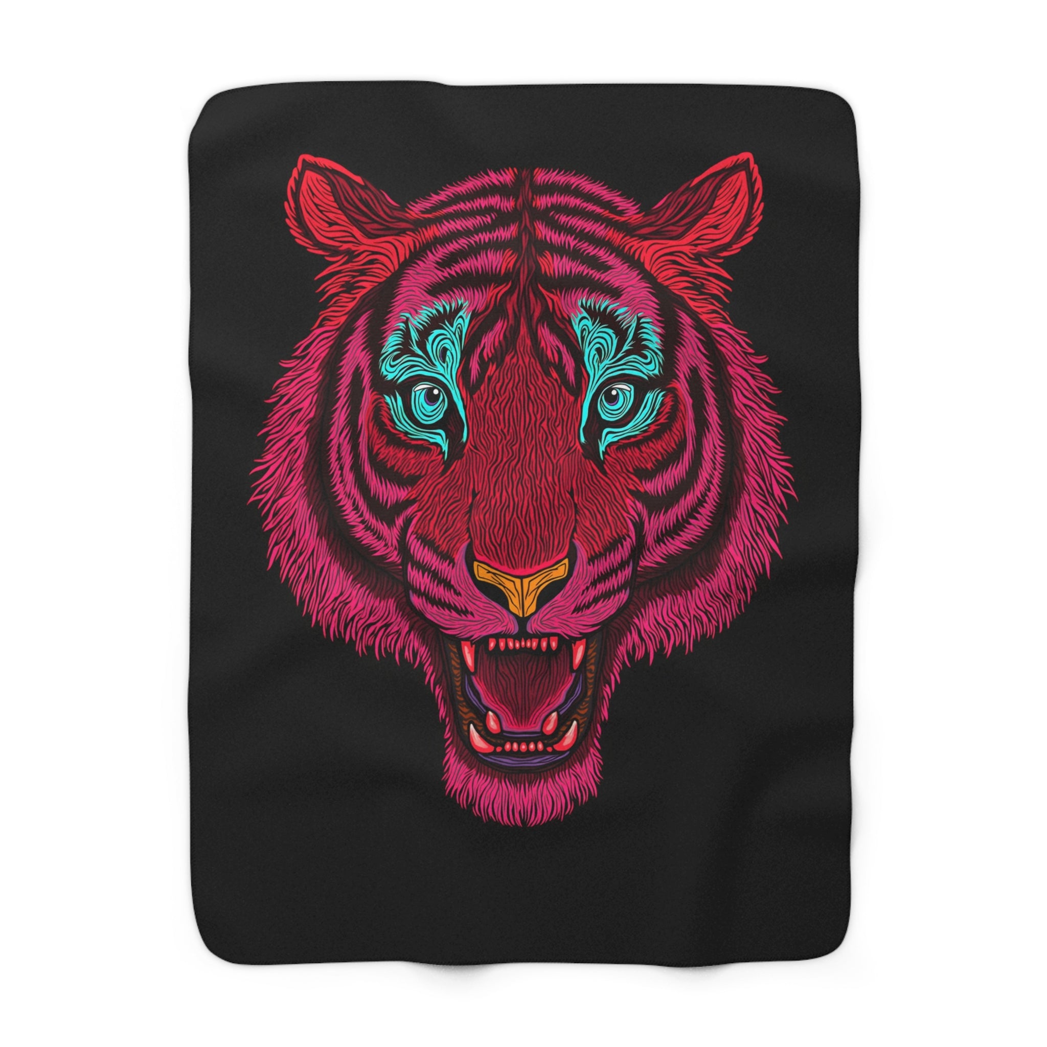 Neon Tiger Sherpa Throw Blanket from Kindling & Hammer