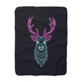 Neon Stag Sherpa Throw Blanket from Kindling & Hammer