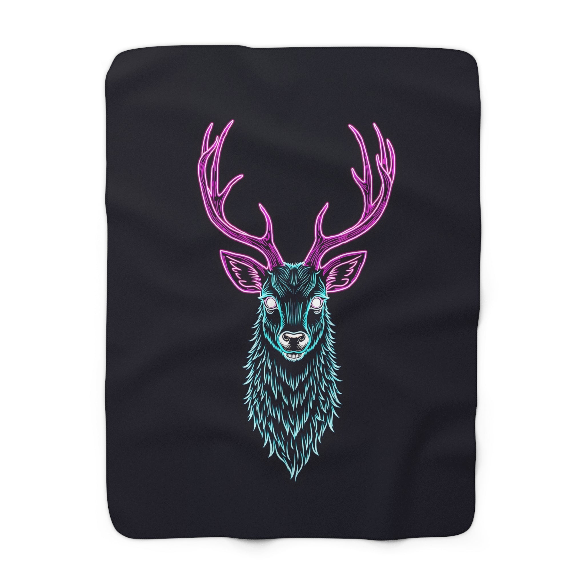 Neon Stag Sherpa Throw Blanket from Kindling & Hammer