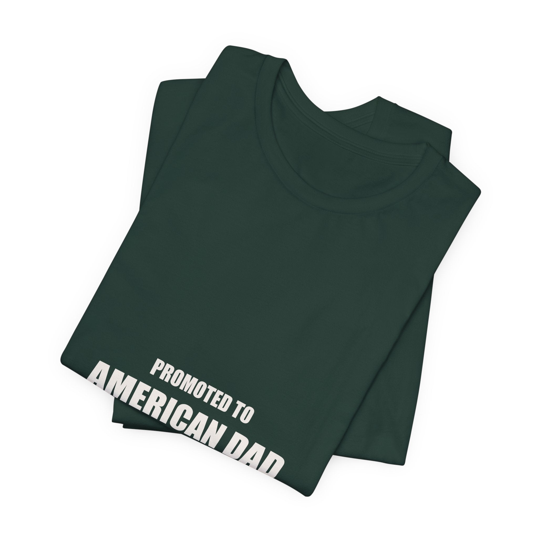 Promoted To American Dad Est 2026 Shirt - New Dad Patriotic Gift, 4th Of July First Dad Tee, Premium Bella Canvas