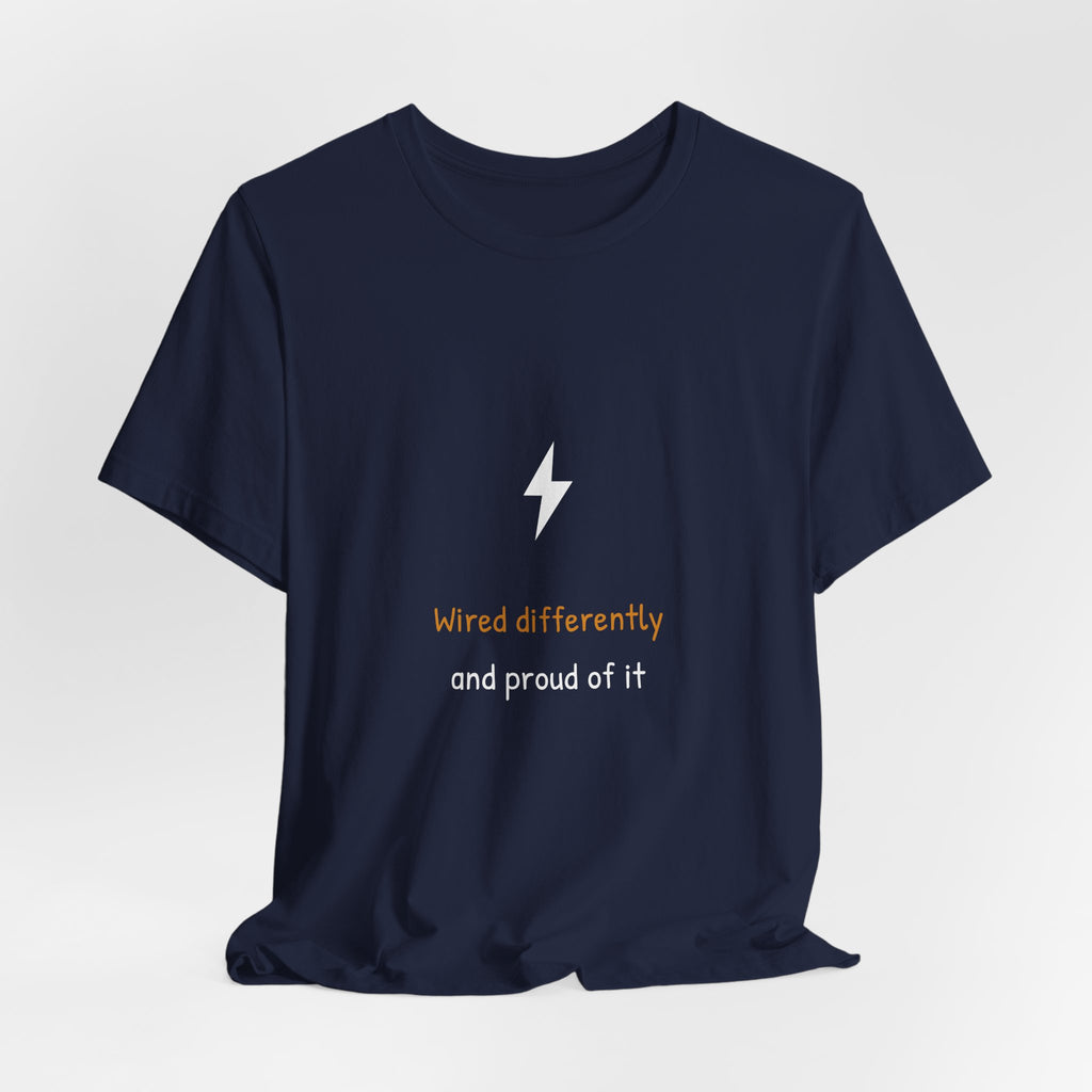Wired Differently Electrician Shirt - Hand-Lettered Edition, Premium Bella Canvas