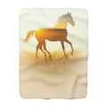 Horse Double Exposure Sherpa Throw Blanket from Kindling & Hammer