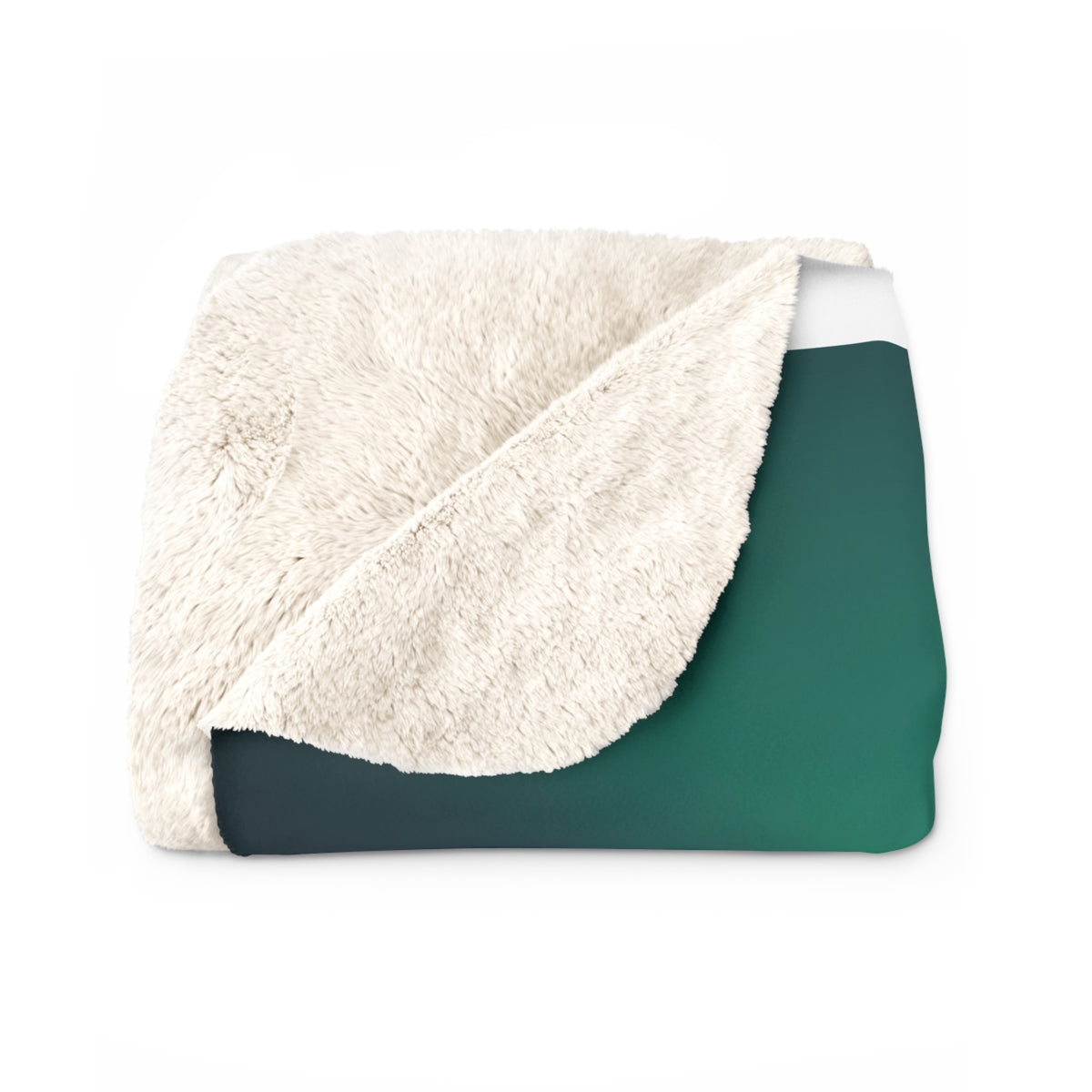 Northern Lights Cabin Sherpa Throw Blanket - Aurora Over a Frozen Lake Cabin
