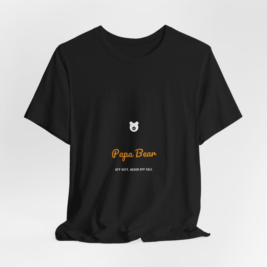 Papa Bear Shirt - Off Duty Never Off Call, Retro Script Dad Tee, Father's Day Gift, Premium Bella Canvas