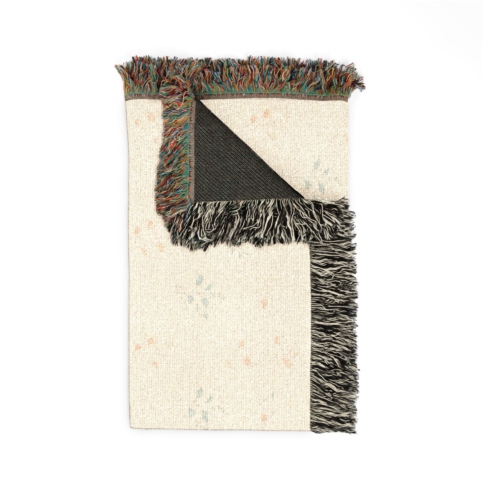 Fern & Seedhead Woven Throw Blanket - Jacquard Woven Botanical, Patina Blue & Terracotta - Mossbridge