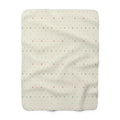 Soft Diamond Grid Sherpa Throw Blanket - Hand-Block Look in Sage & Dusty Rose - Mossbridge