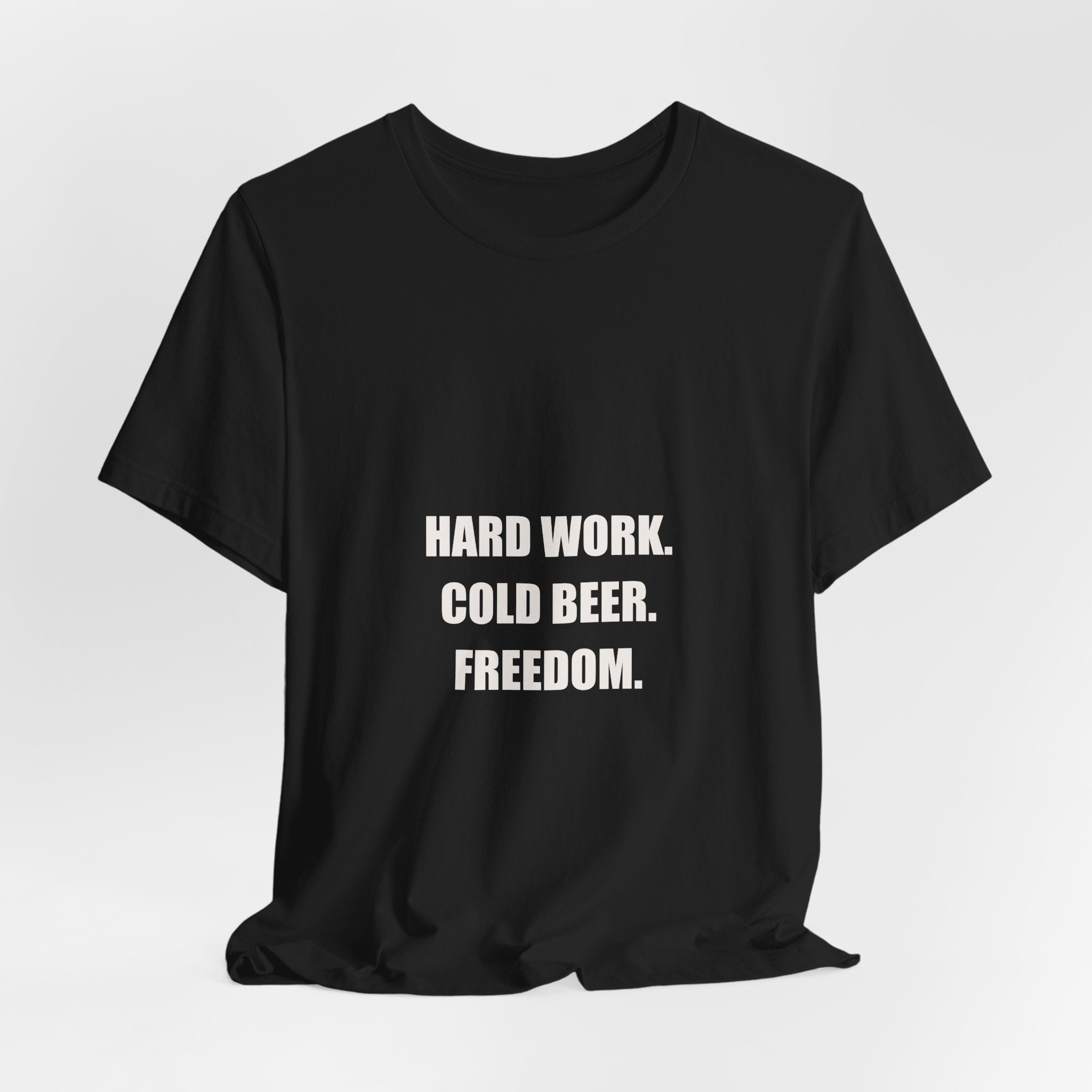Hard Work Cold Beer Freedom Shirt - Patriotic Tradesman Tee, American Worker Gift, 4th Of July Dad, Premium Bella Canvas