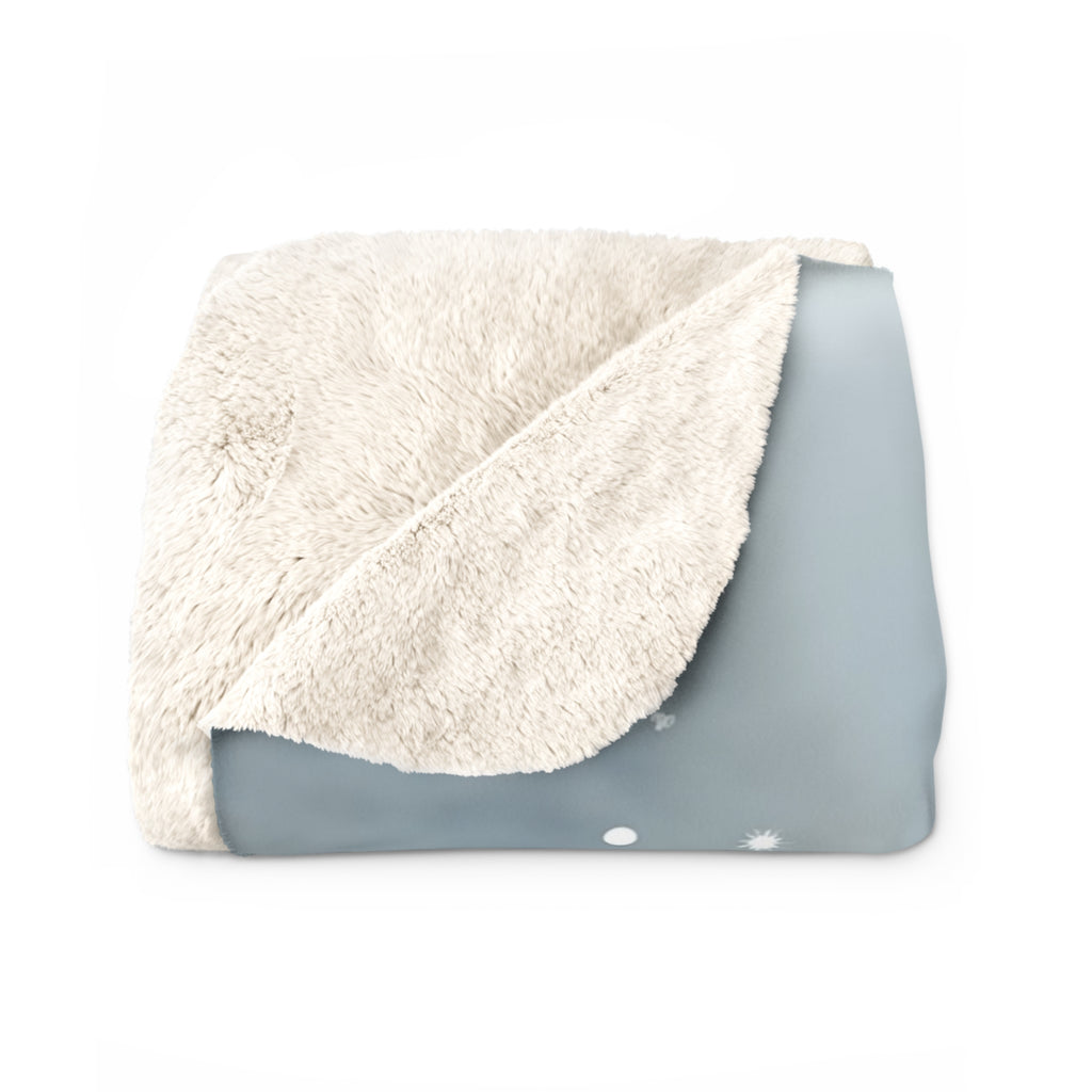 Highland Cow Winter Sherpa Throw Blanket - Shaggy Cow in Falling Snow