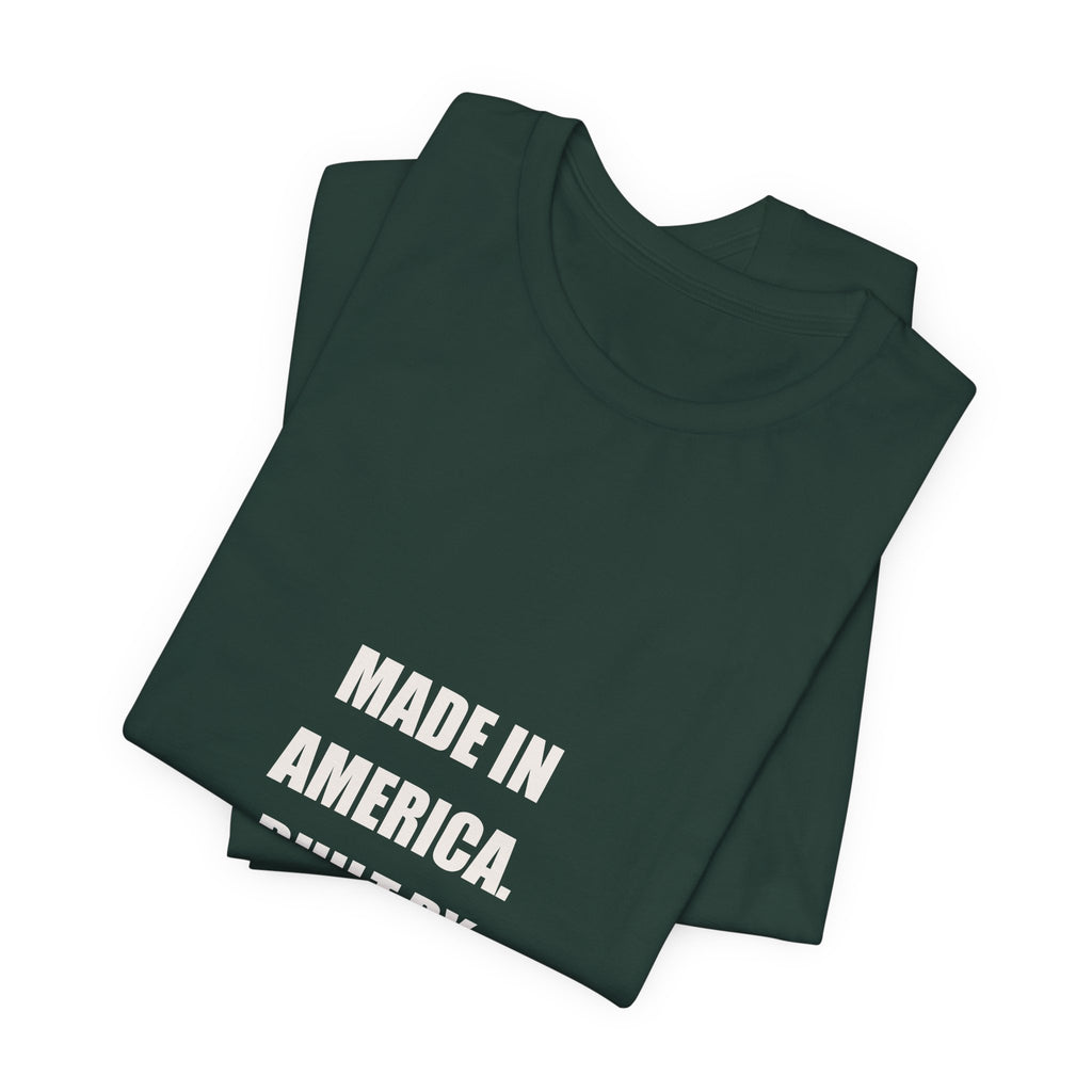 Made In America Built By Trade Shirt - Tradesman Patriotic Tee, Funny American Worker Gift, Premium Bella Canvas