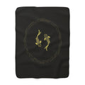 Gold Koi Fish Line Art Sherpa Throw Blanket from Kindling & Hammer