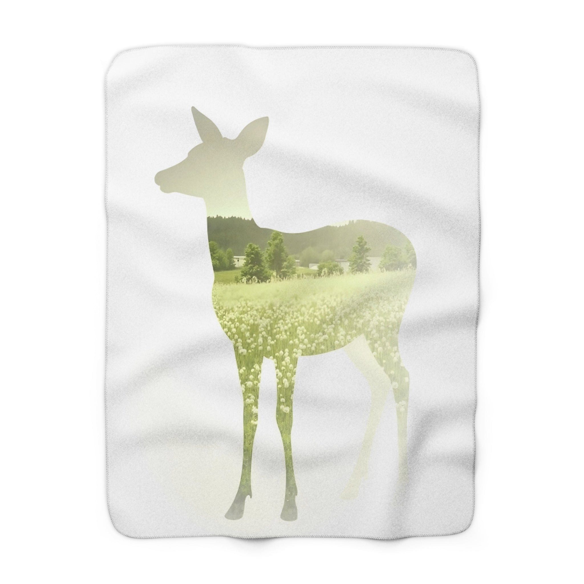 Deer Double Exposure Sherpa Throw Blanket from Kindling & Hammer