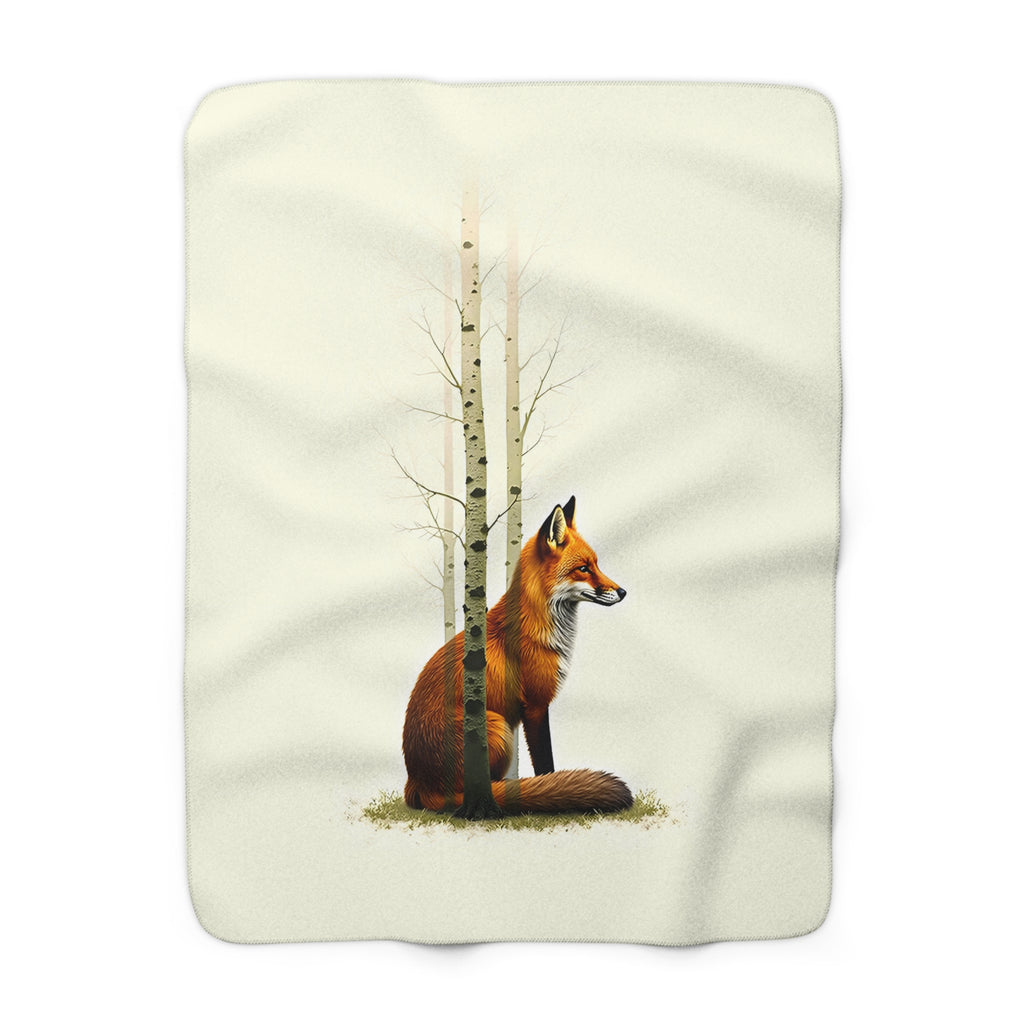Fox Double Exposure Sherpa Throw Blanket from Kindling & Hammer