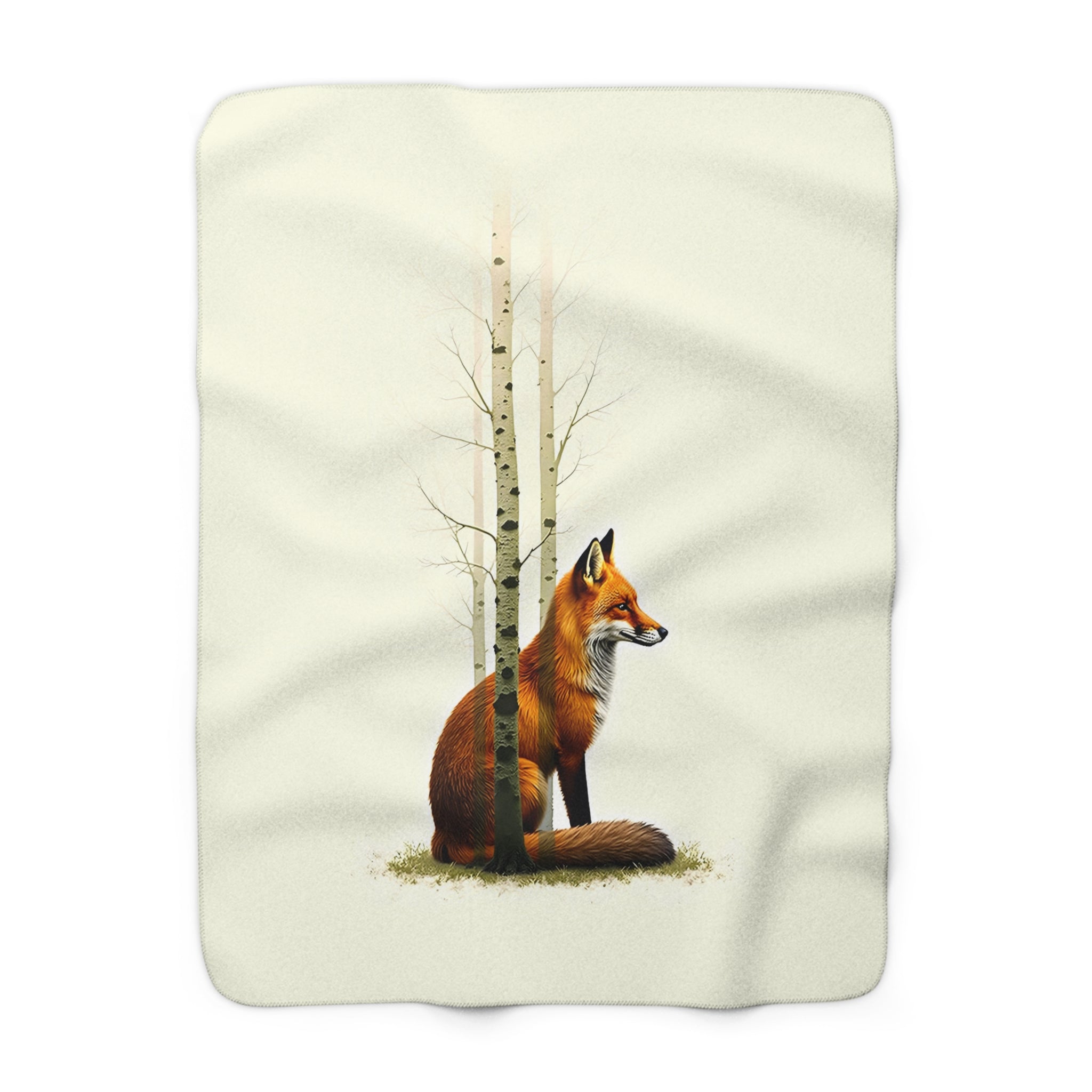 Fox Double Exposure Sherpa Throw Blanket from Kindling & Hammer