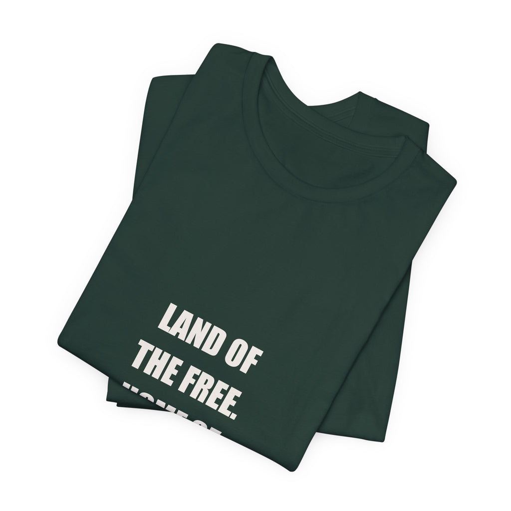 Land Of The Free Home Of The Trades Shirt - Patriotic Tradesman, 4th Of July Worker Gift, Premium Bella Canvas Tee
