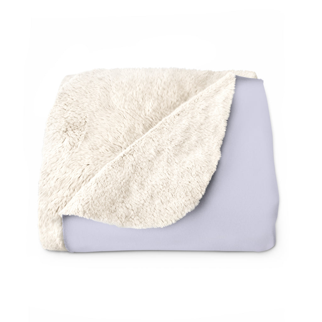 Lavender Smoke Sherpa Throw Blanket - Soft Purple Abstract Wisp on Pale Lilac, Modern Minimalist Decor