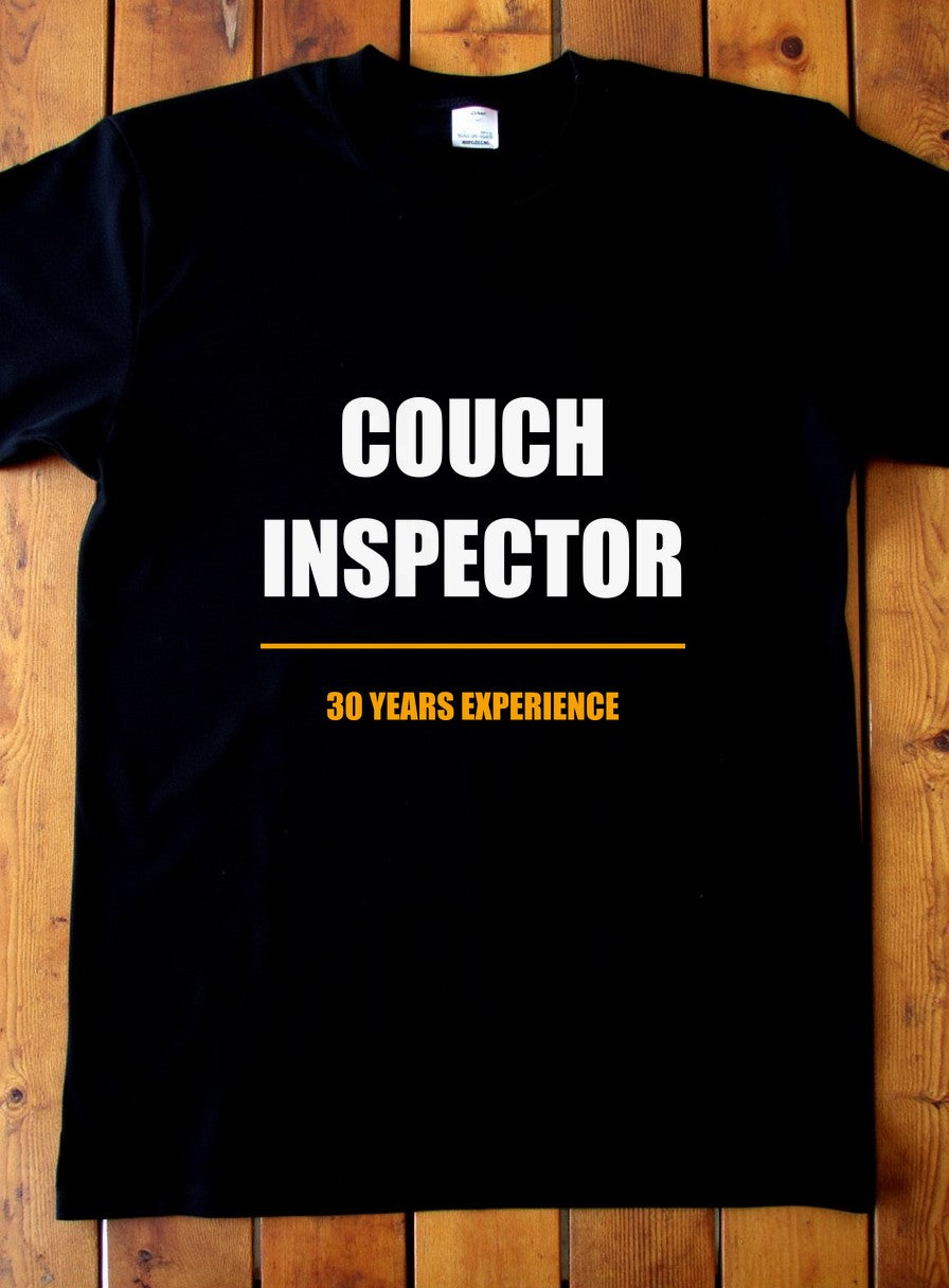 Couch Inspector Shirt ? flat lay photo