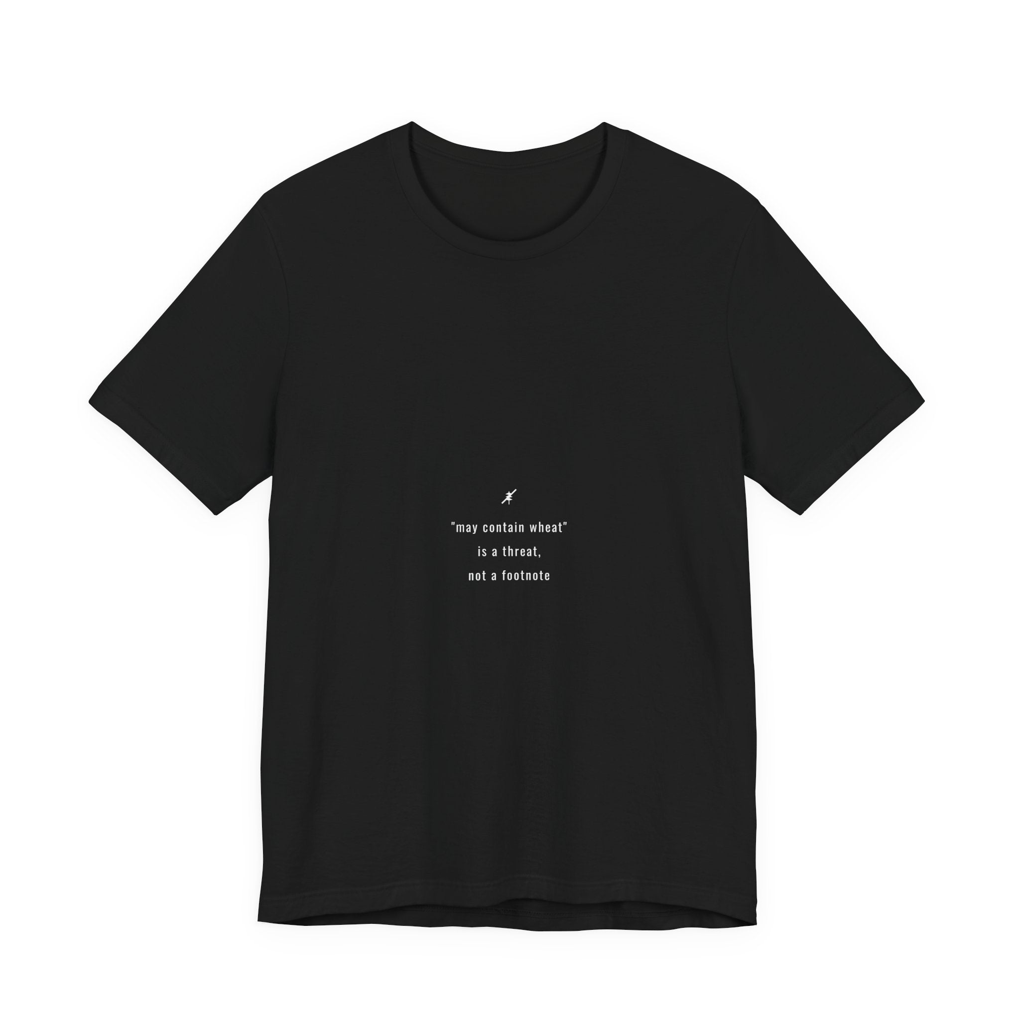 May Contain Wheat Is A Threat Shirt - Funny Celiac Label Warning Tee, Gluten Free Gift, Premium Bella Canvas