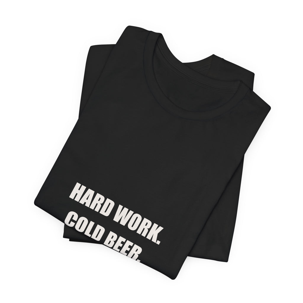 Hard Work Cold Beer Freedom Shirt - Patriotic Tradesman Tee, American Worker Gift, 4th Of July Dad, Premium Bella Canvas
