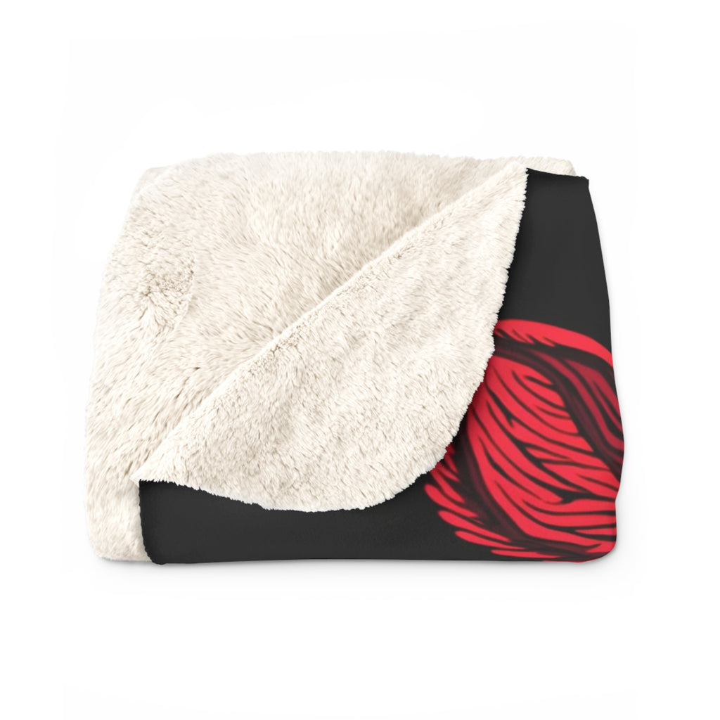 Neon Tiger Sherpa Throw Blanket - Glowing Tiger Portrait, Cozy Fleece Bedroom Dorm Game Room Gift