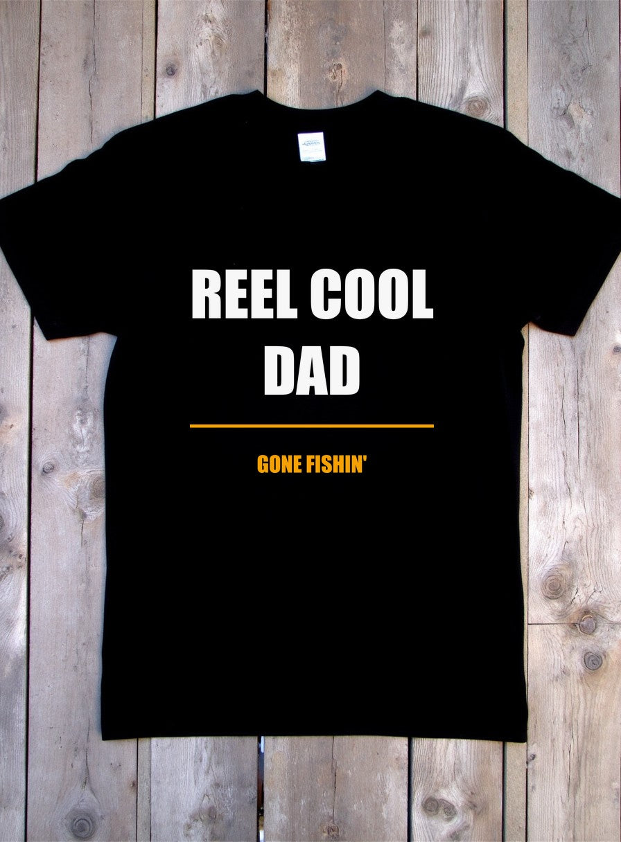 Reel Cool Dad Shirt — flat lay photo