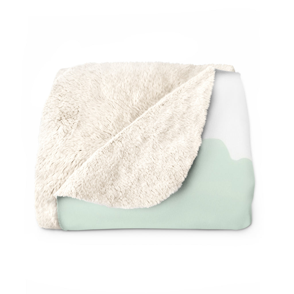 Waterfall Misty Landscape Sherpa Throw Blanket - Zen Asian-Inspired Decor, Cozy Fleece Gift
