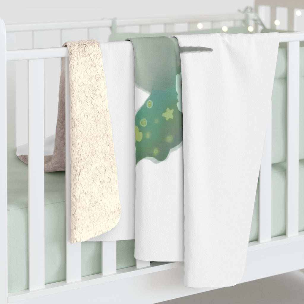 Hummingbird Double Exposure Sherpa Throw Blanket - Nature Wildlife Art, Cozy Fleece Cabin Decor Gift