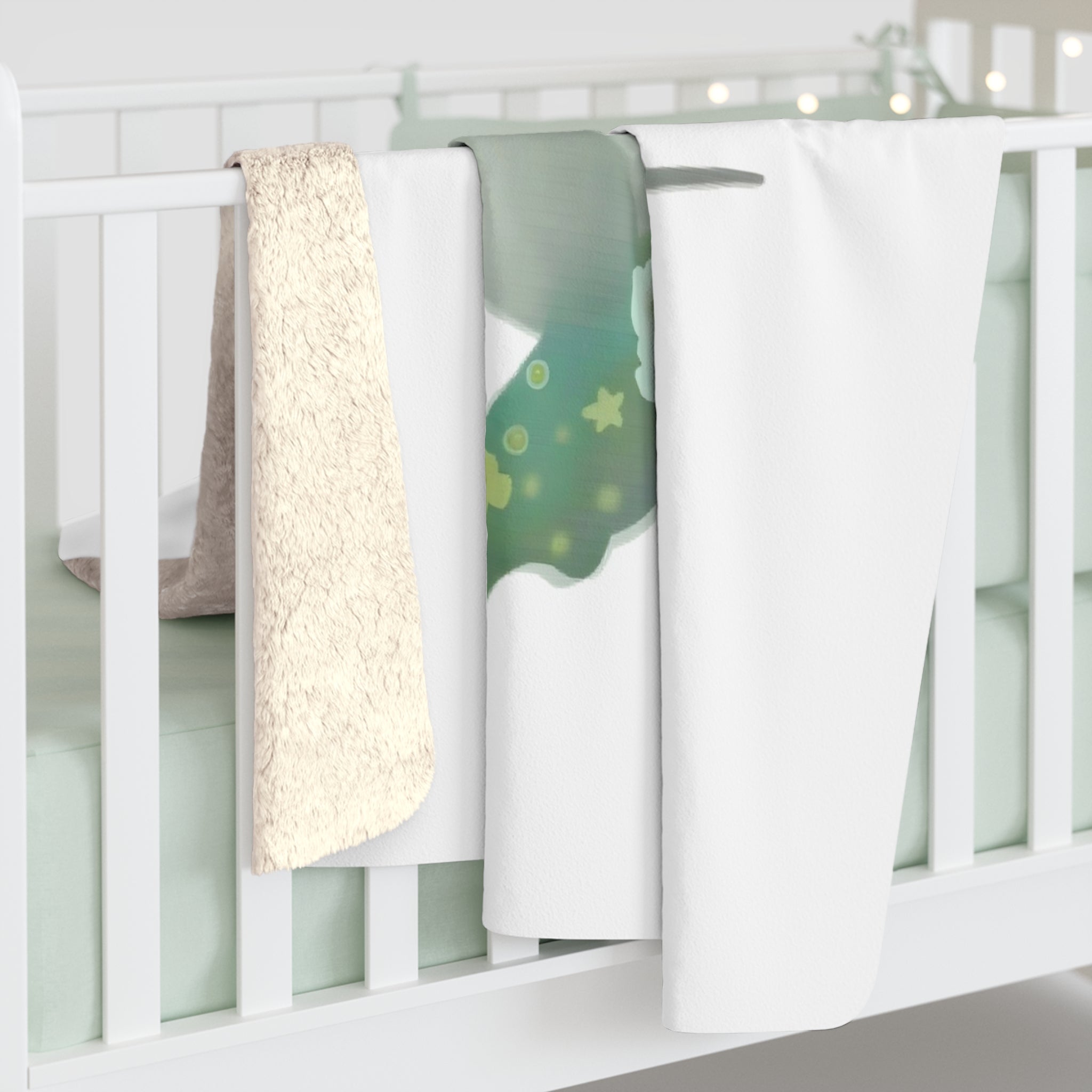 Hummingbird Double Exposure Sherpa Throw Blanket - Nature Wildlife Art, Cozy Fleece Cabin Decor Gift