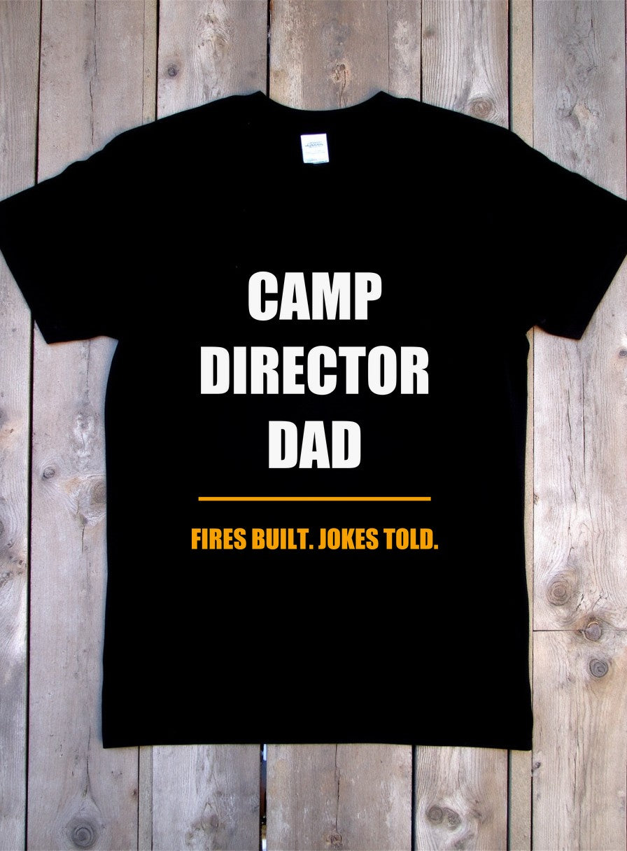 Camp Director Dad Shirt — flat lay photo
