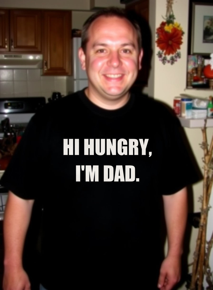 Hi Hungry I'm Dad Shirt — worn lifestyle photo