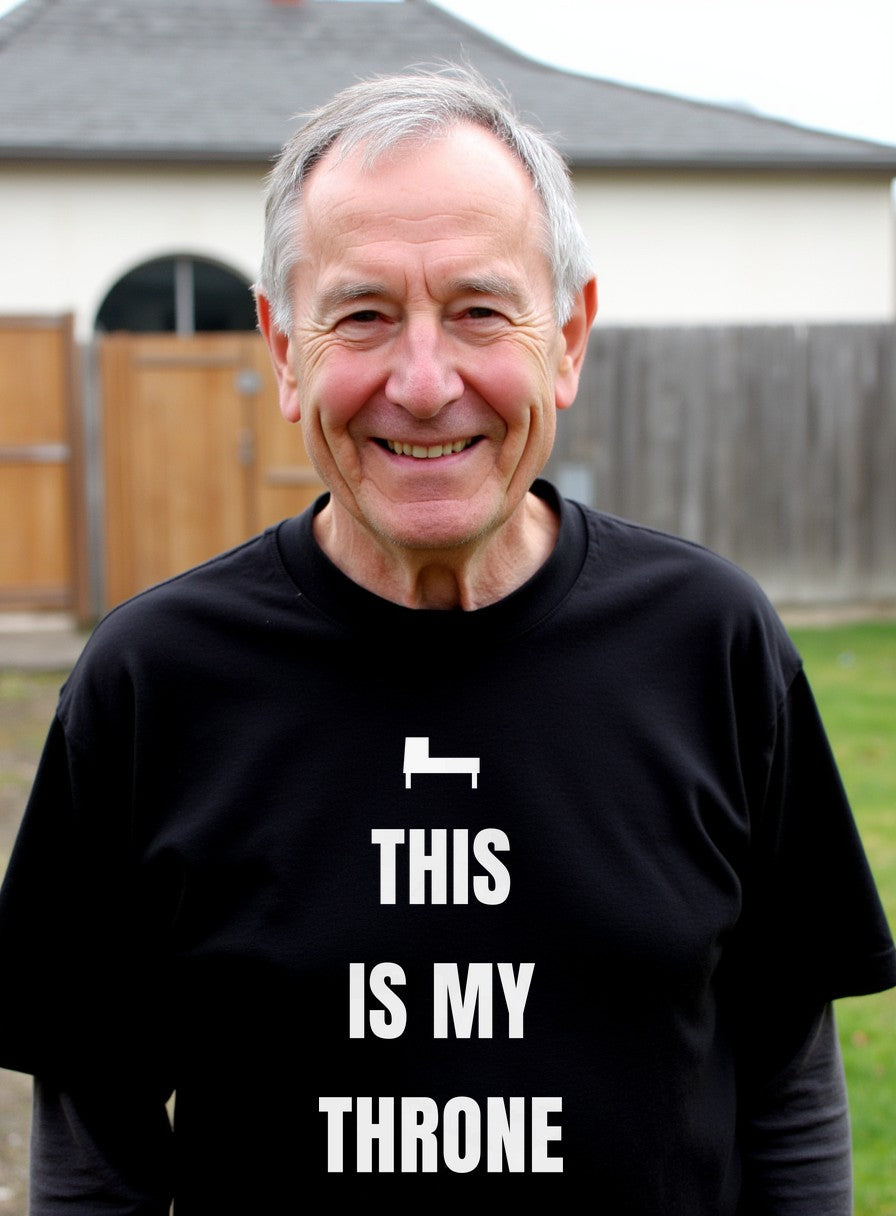 This Is My Throne Recliner Shirt — worn lifestyle photo