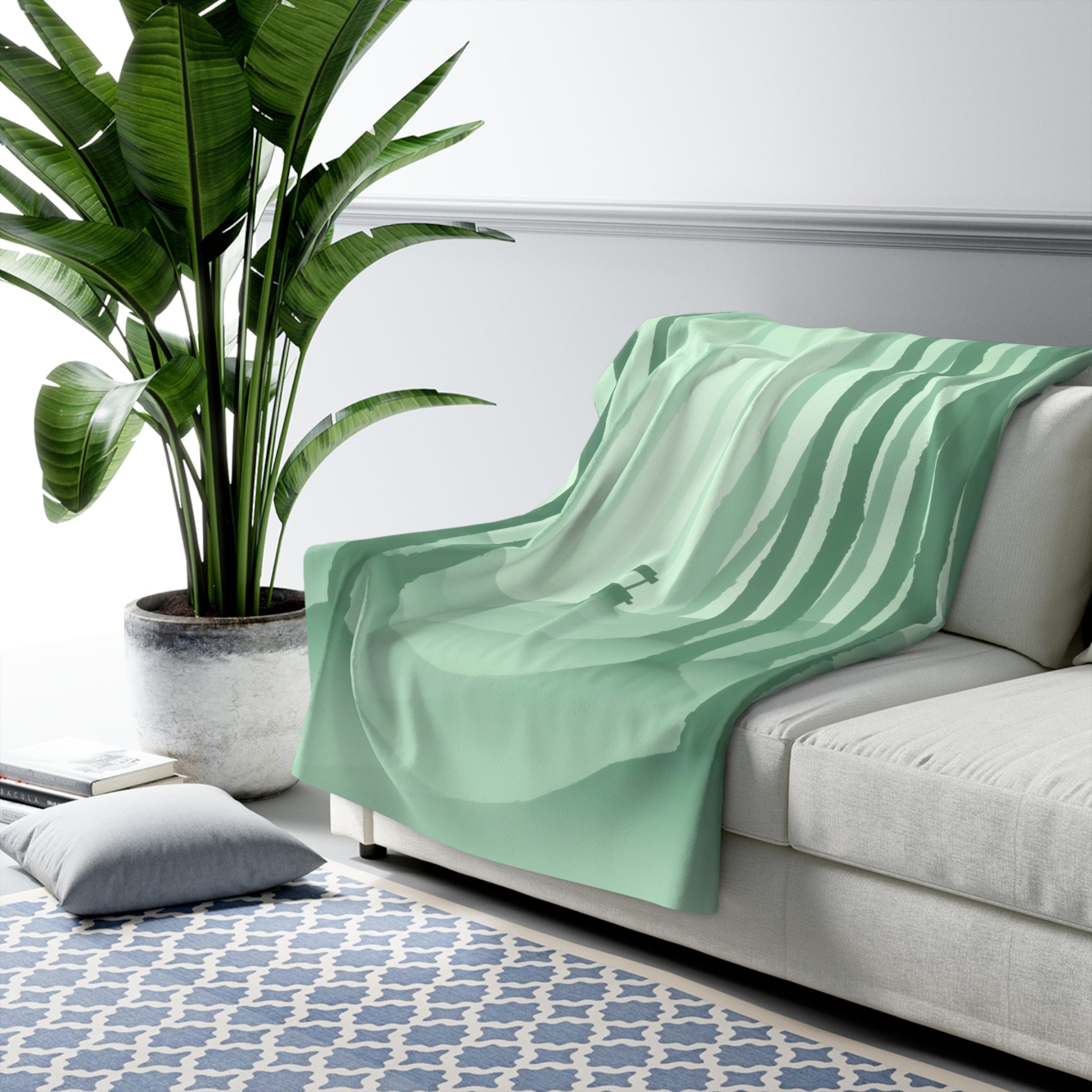 Bamboo Forest Misty Landscape Sherpa Throw Blanket - Zen Asian-Inspired Decor, Cozy Fleece Gift