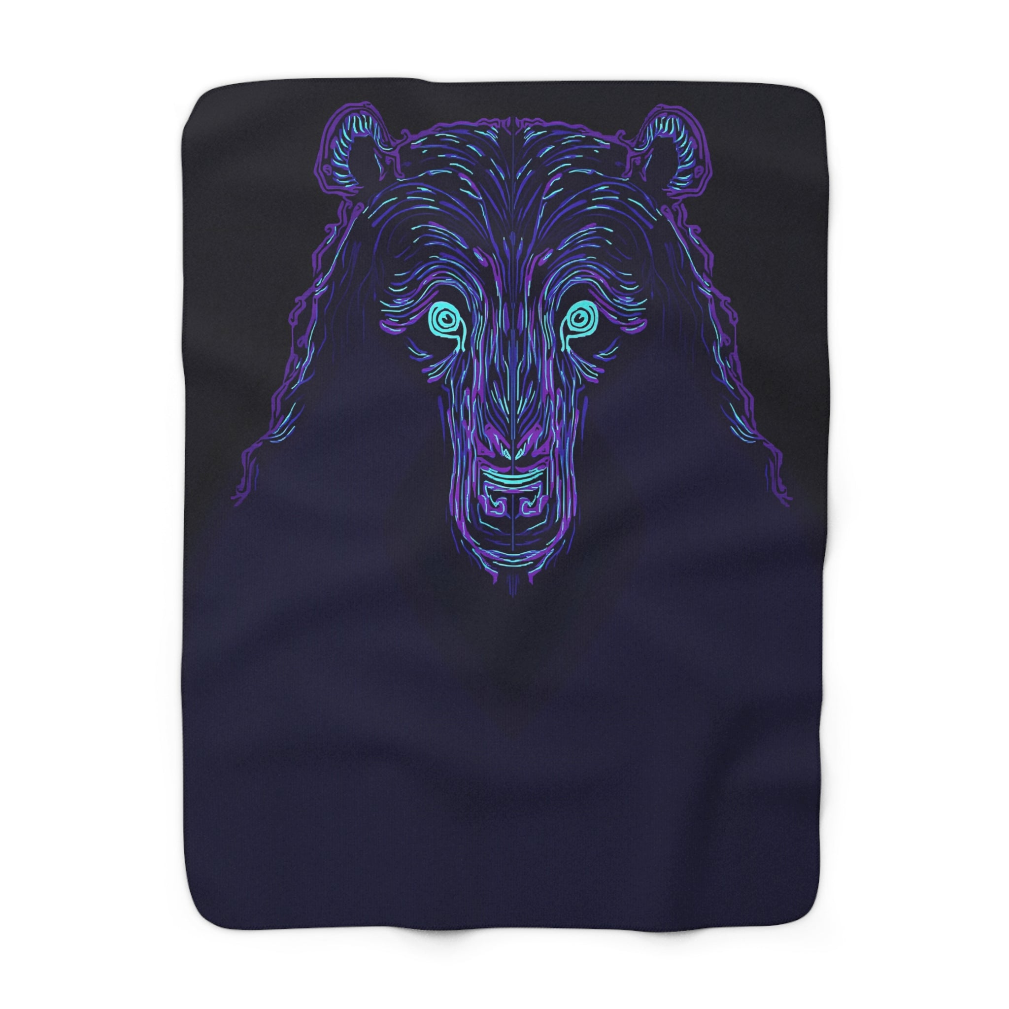 Neon Bear Sherpa Throw Blanket from Kindling & Hammer
