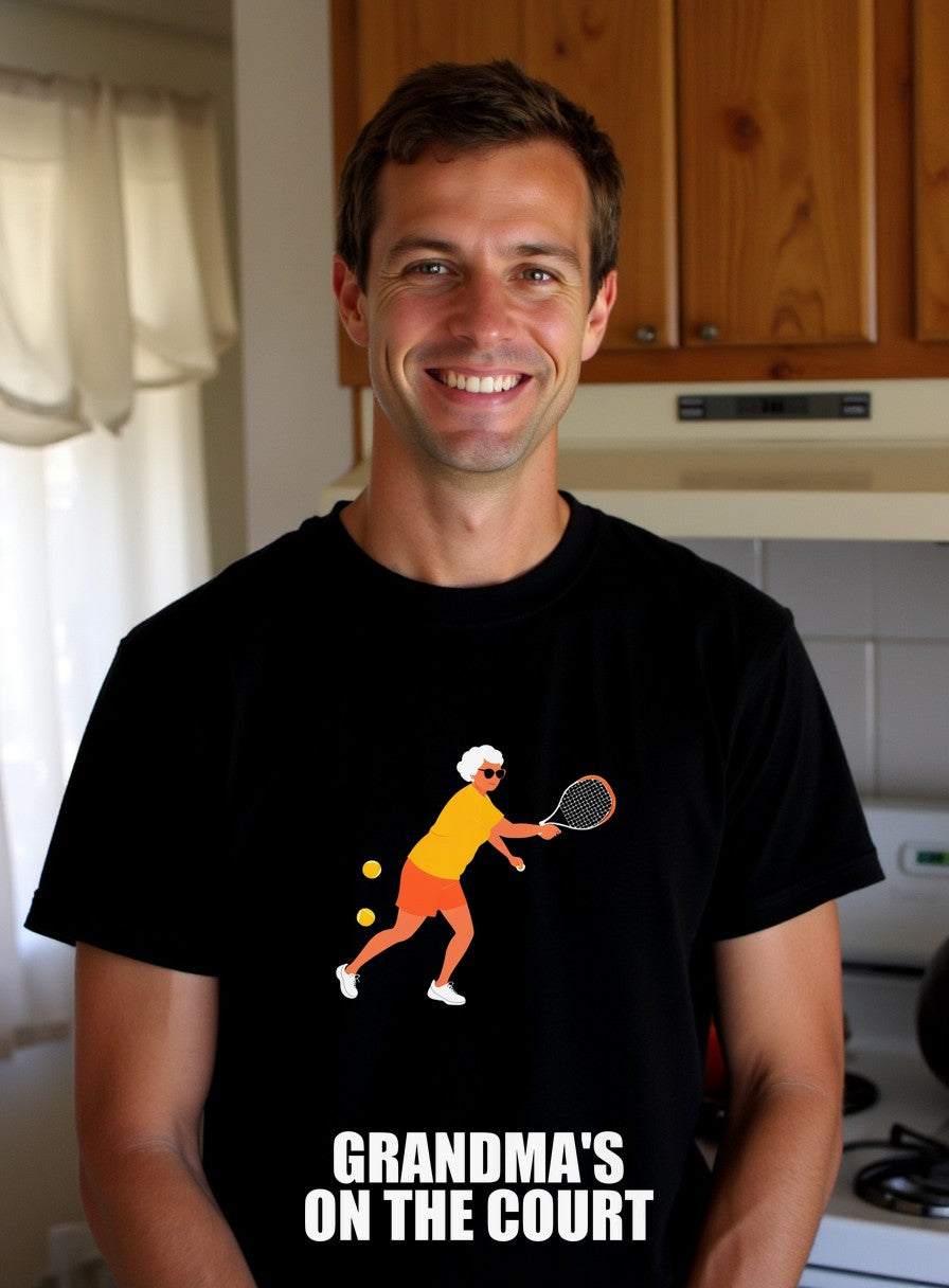 Grandmas On The Court Shirt — worn lifestyle photo