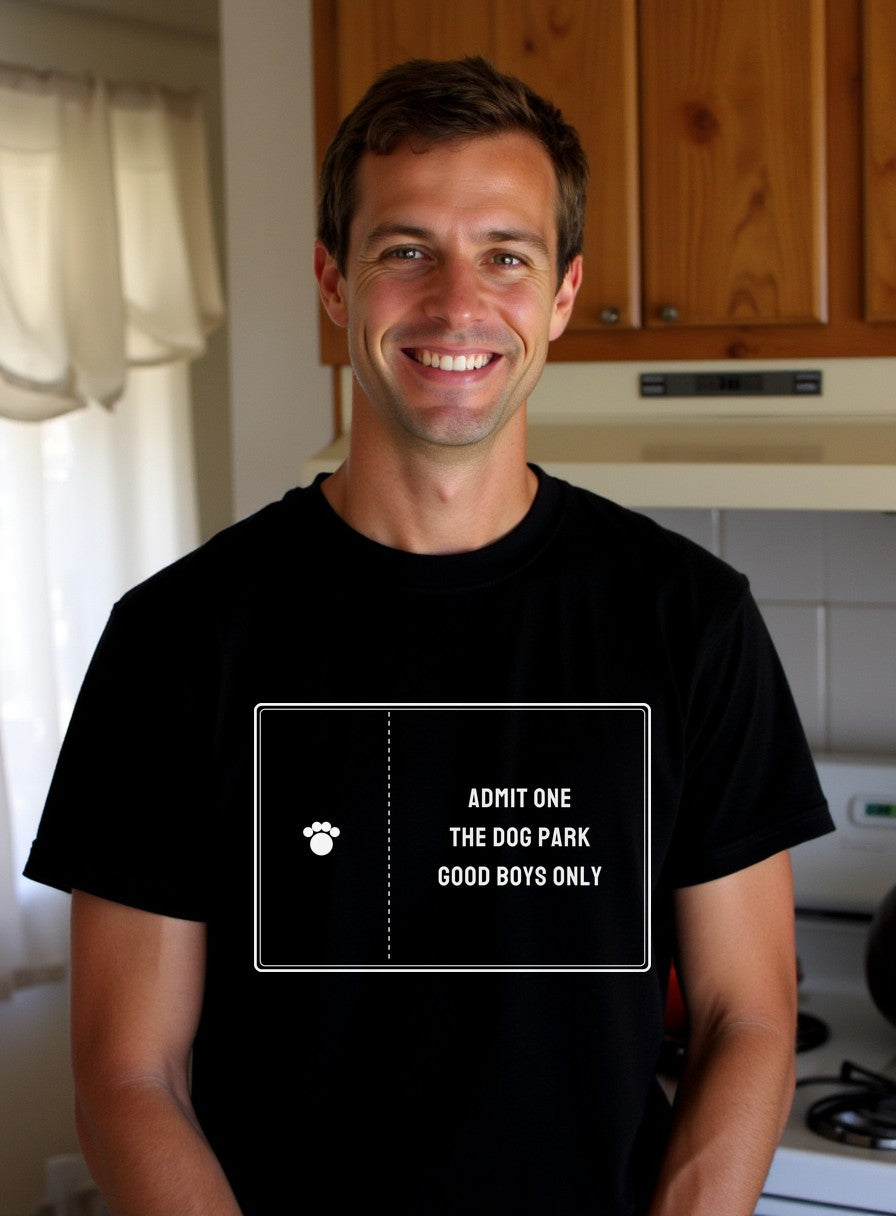Admit One The Dog Park Shirt — worn lifestyle photo