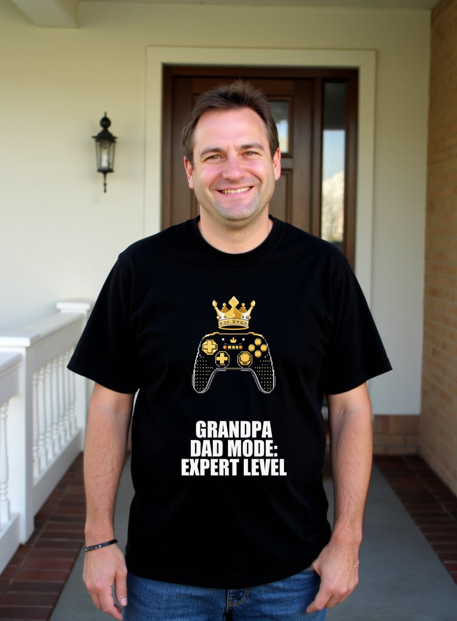 Grandpa Dad Mode Expert Level Shirt — worn lifestyle photo