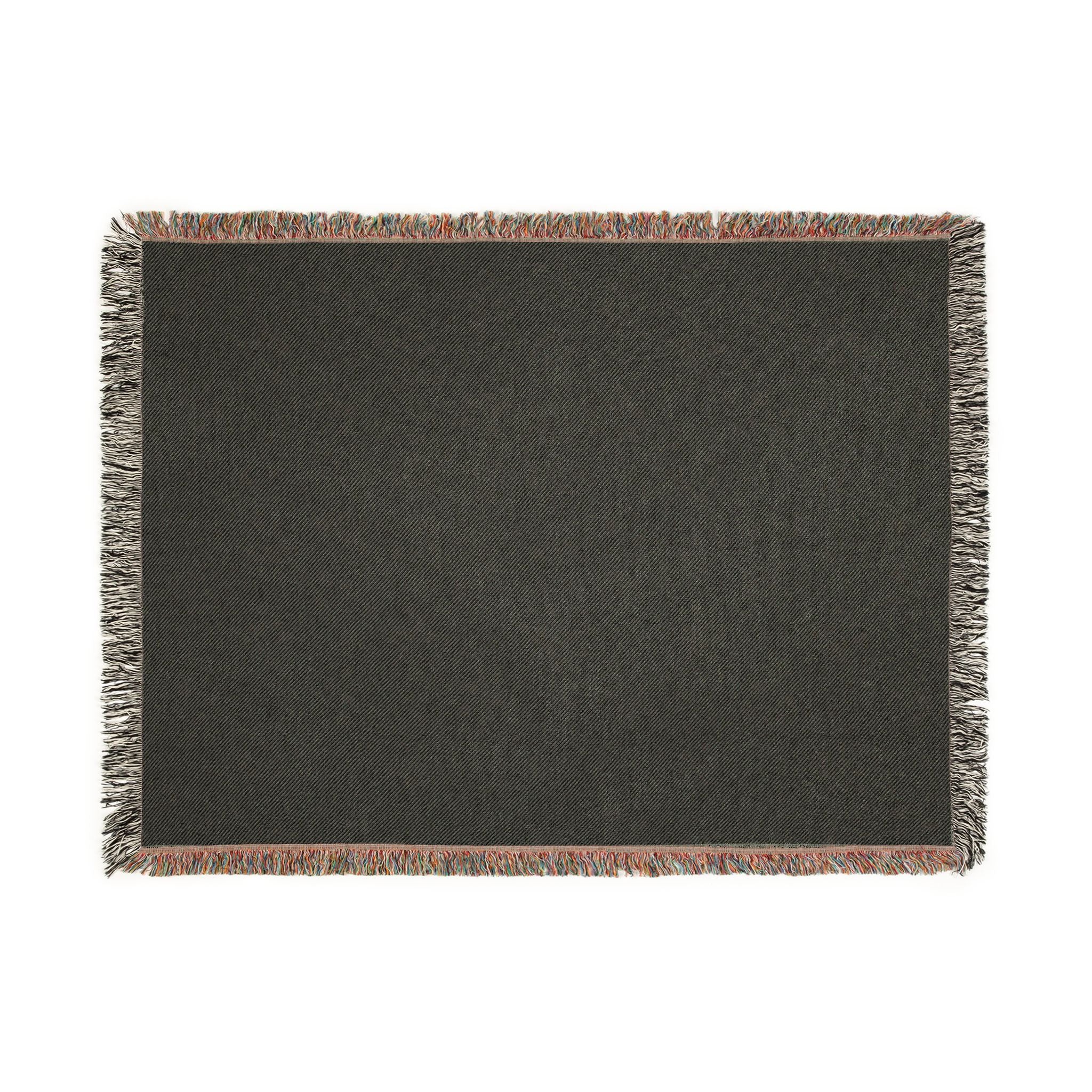 Fern & Seedhead Woven Throw Blanket - Jacquard Woven Botanical, Patina Blue & Terracotta - Mossbridge