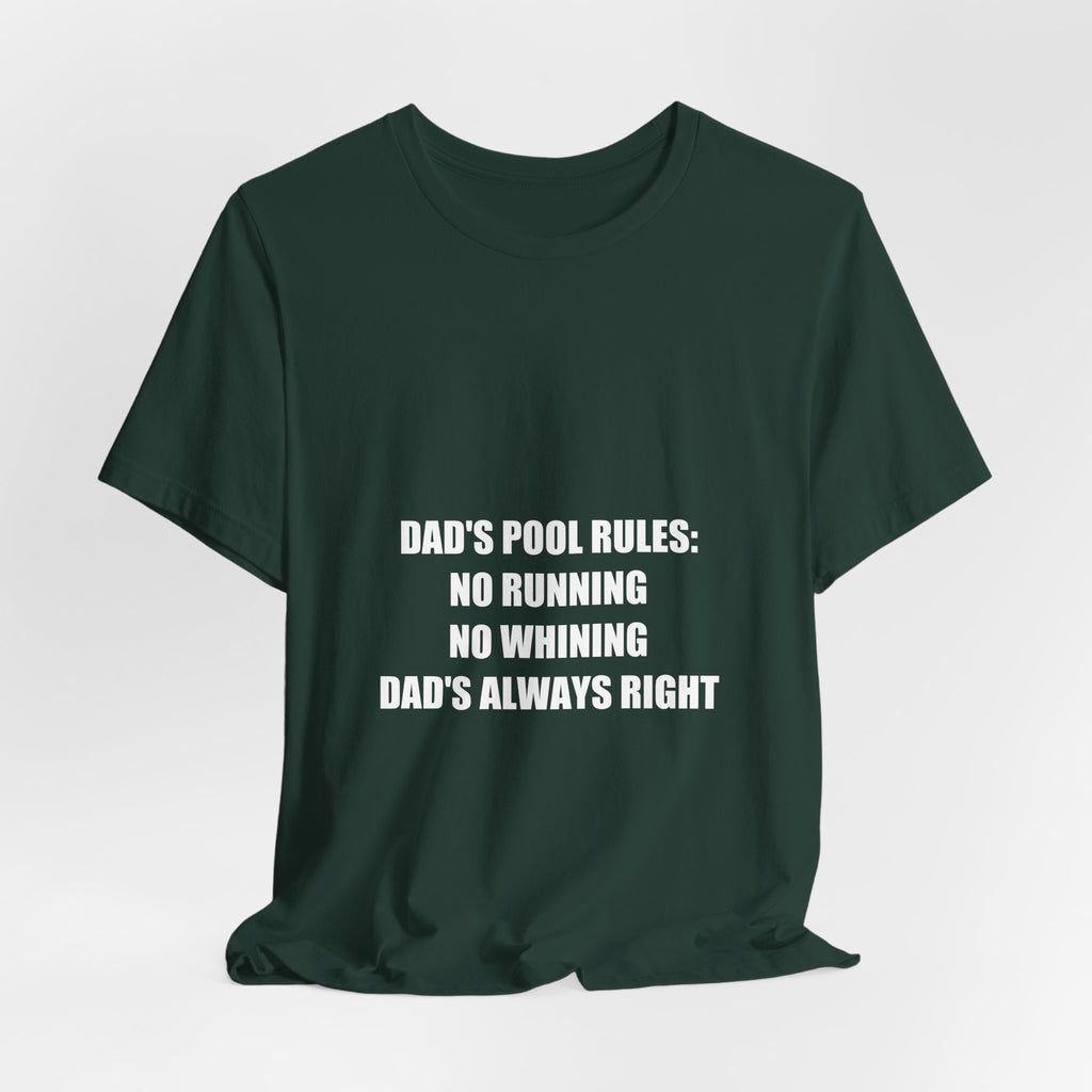 Dad's Pool Rules Shirt - Funny Pool Dad Tee, Summer Father's Day Gift, Premium Bella Canvas