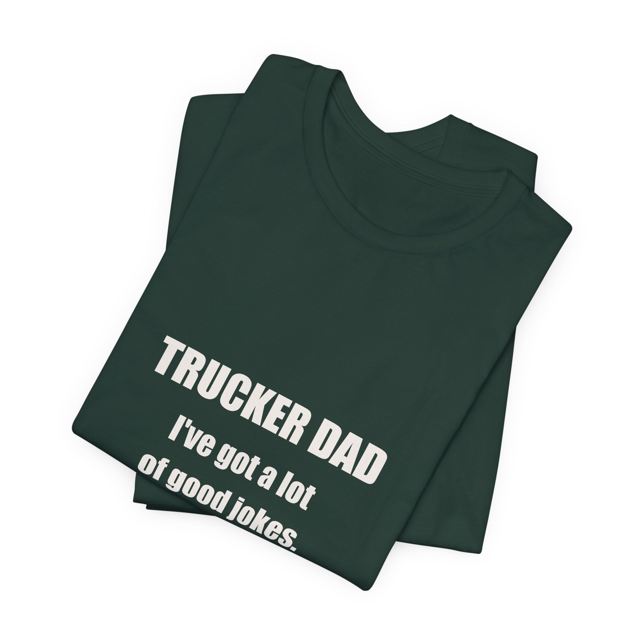 Trucker Dad Jokes On The Road Shirt - Funny Trucker Dad Pun, Father's Day Tradesman Tee, Premium Bella Canvas
