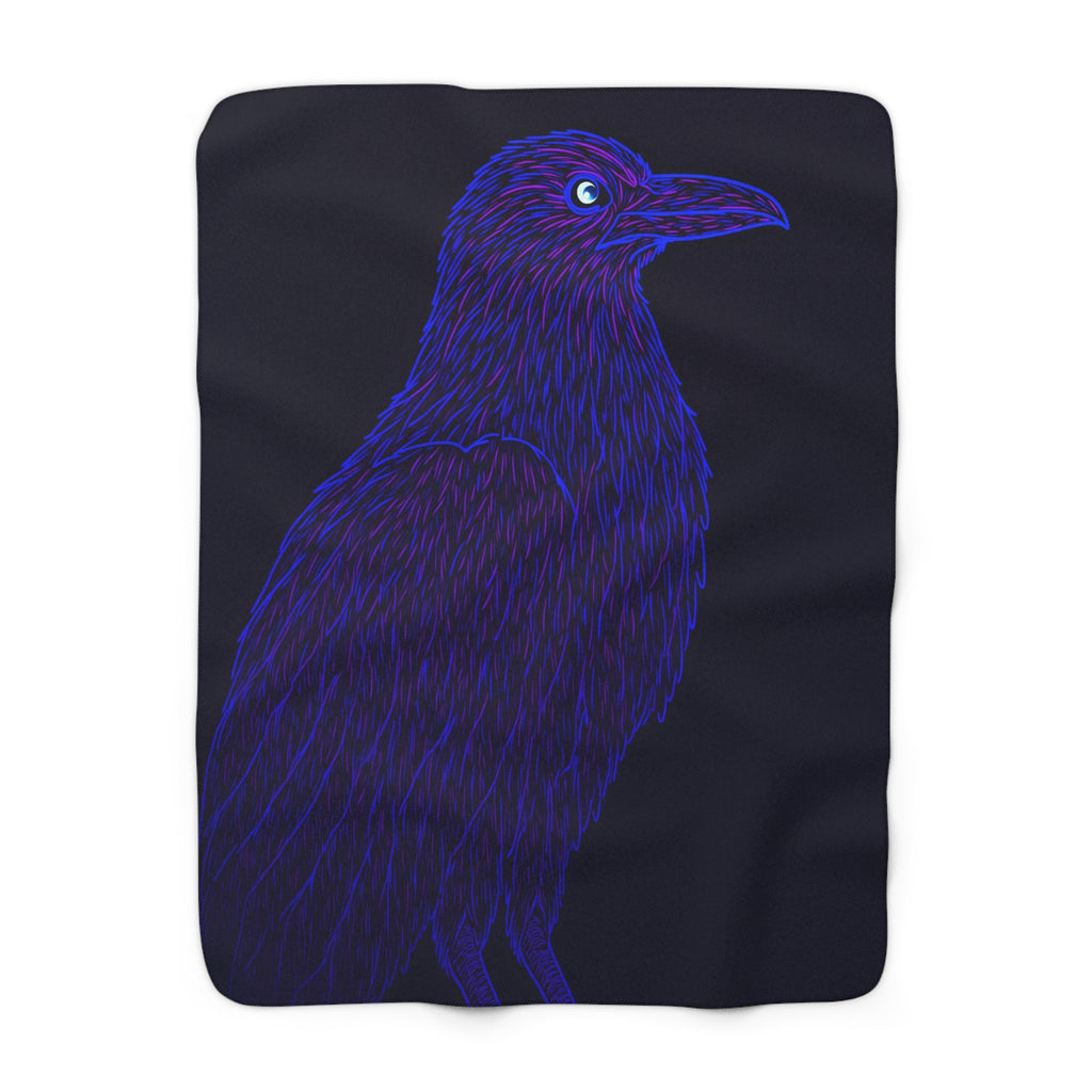 Neon Raven Sherpa Throw Blanket from Kindling & Hammer