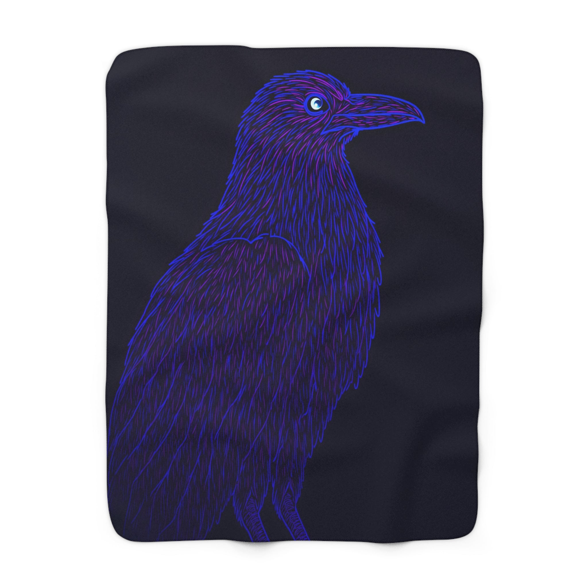 Neon Raven Sherpa Throw Blanket from Kindling & Hammer